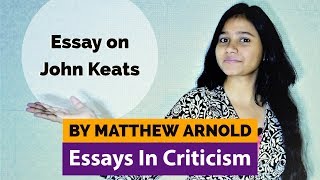 Essay on John Keats  By Matthew Arnold  Summary in hindi [upl. by Ekud]