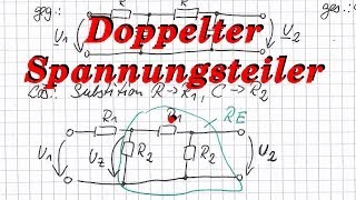 Doppelterkaskadierterbelasteter Spannungsteiler  Gleichstrom [upl. by Aihsetal]