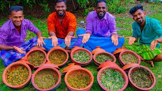 10 Green Leafy Vegetables Cooking  Drumstick Leaf  Village Man Cooking [upl. by Homer180]