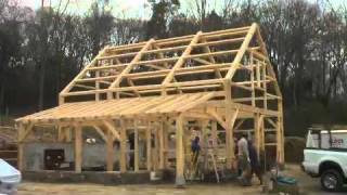 Five month time lapse Post and beam barn in Lyme [upl. by Nylave]