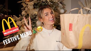 TRYING MCDONALDS FESTIVE MENU 2021 [upl. by Marozas]