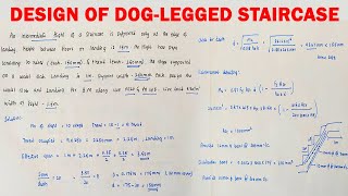 Dog Legged Staircase  Design Of Dog Legged Staircase  English  IS 4562000  Limit State Method [upl. by Amoeji]