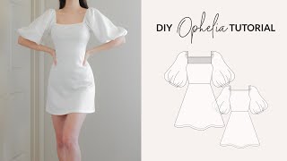 DIY Puff Sleeve Dress  Sewing Pattern [upl. by Sang]