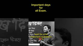 📢Important days for all exameducation ssc shortsfeed viral facts gk [upl. by Inaluahek685]