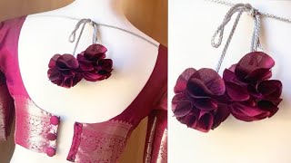 Flowers लटकन making for Blouse at home party wear Blouse लटकन making easy method [upl. by Anastasia]