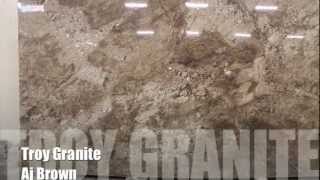 Aj Brown Granite Countertop by Troy Granite [upl. by Naujid923]