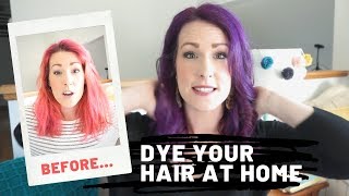 How to Dye Your Hair At Home with Pravana  Purple Hair Dye Tutorial [upl. by Bertasi]