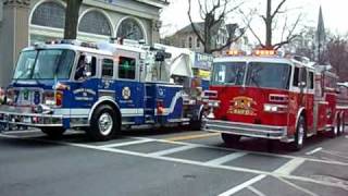 Tarrytown Fire Department and Sleepy Hollow Fire Department in the St Patricks Day Parade [upl. by Adianes]