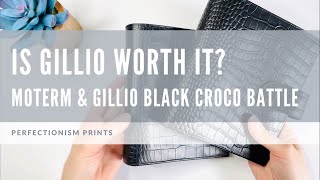 Is Gillio Worth It  Comparison of Gillio amp Moterm Black Croco Leather Planners [upl. by Foulk]