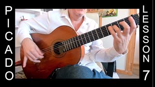 Picado Lesson 7  Playing Bass Notes Together with Picado  Flamenco Guitar Technique Tutorial [upl. by Yennep283]