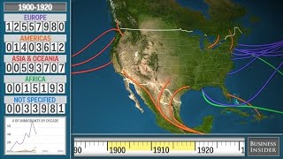 Animated Map Shows History Of Immigration To The US [upl. by Aronel]