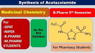 SYNTHESIS OF ACETAZOLAMIDE  CARBONIC ANHYDRASE INHIBITORS  PHARMACEUTICAL CHEMISTRY [upl. by Darill]