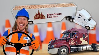 Semi Truck Toy with Handyman Hal  Play and work on Toys [upl. by Nnylaf]