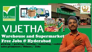 Vijetha warehouse AND supermarket jobs Hyderabad [upl. by Zizaludba]