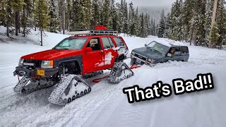 Toyota Gets Stuck 11 Miles Out A Snowmobile Trail [upl. by Aubine]