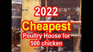 How to build a cheap chicken house for 500 chicken  Cheap Chicken Coop  Chicken house design [upl. by Niamor863]