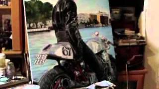 Moto Guzzi Le Mans Oilpainting Guzzi Girl [upl. by Daht]