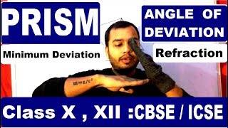 Angle Of Deviation in PRISM  MInimum Deviation Condition  Class 1012 CBSE ICSE ISC [upl. by Adyan]