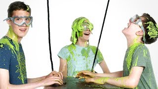 Talbott and Vanessa Get Slimed  Partners in Slime  HiHo Kids [upl. by Aserehtairam]