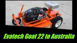 Evatech Remote Control Lawn Mower Goat 22 going to Australia  testing the Goat 22 mower 2021 [upl. by Akerboom]