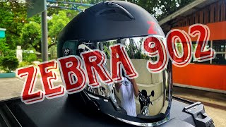 ZEBRA 902  HALF FACE DUAL VISOR HELMET MATTE BLACK [upl. by Collyer732]