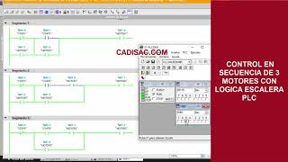 Control en secuencia de 3 motores usando lógica escalera [upl. by Esihcoc315]