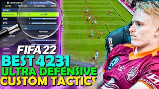 The BEST ULTRA DEFENSIVE CUSTOM TACTICS in FIFA 22  4231 CUSTOM TACTICS  FIFA 22 CUSTOM TACTICS [upl. by Lisan]