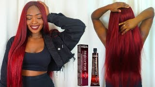 How To Dye Dark Hair Red NO BLEACH  ft Funmi Hair Aliexpress  Loreal HiColorMajicontrast ♡ [upl. by Naples45]