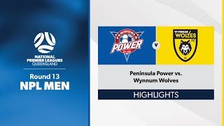 NPL Men Round 13  Peninsula Power vs Wynnum Wolves Highlights [upl. by Annyahs660]