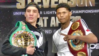 Skakur Stevenson vs Oscar Valdez main event and PPV face offs from final press conference [upl. by Annua]