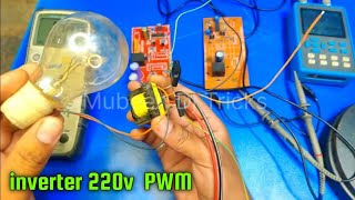 how to make PWM inverter checking  inverter 220 volt  tl494 inverter circuit  oscilloscope [upl. by Yasnil]