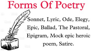 Forms Of Poetry In English literature Part Of Poetry types Of Poetry Form Of Poem [upl. by Annet317]