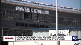 USU reverses decision to decrease student football section [upl. by Diane-Marie738]