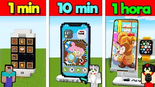 CONSTRUIMOS un CELULAR GIGANTE con MI VIDEOJUEGO 😂⏰ EN 10 SEGUNDOS vs 1 MIN vs 1 HORA 😱 MINECRAFT [upl. by Theodore]