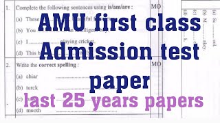 AMU 1 class l first class exam l first class Admission test paper l AMUCLASS1 AMU 1st 2023 3024 [upl. by Maggy]