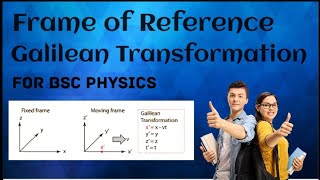 Frame of reference  Galilean Transformation velocity Transformation  BSc Physics [upl. by Daraj]