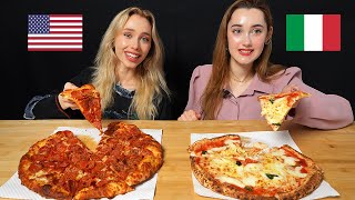 AMERICA vs ITALIA People Try Each Others Pizza MARGHERITA PEPPERONI [upl. by Aicirtal]