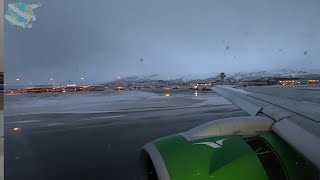 Wideroe Embraer E190E2 Winter ApproachLanding in Tromsø After Snowfall [upl. by Marras204]