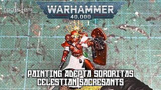 Painting Adepta Sororitas Celestian Sacresants [upl. by Erelia362]