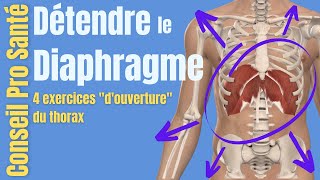 Respiration  Diaphragme  4 exercices pour OUVRIR le THORAX [upl. by Airbma599]