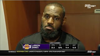 PostGame Interview  LeBron James says Dalton Knecht quothas been a pro for a whilequot after Lakers win [upl. by Inhsor]