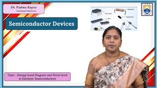 Energy band Diagram and Fermi level in Extrinsic Semiconductors by Dr Padma Rapur [upl. by Cirdnek]