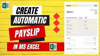 Salary sheet in MS Excel  Automatic payslip in excel  Payroll Management System [upl. by Isoais577]