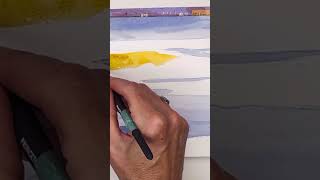 Watercolor Techniques for an EASY landscape watercolorlandscape watercolorpainting [upl. by Cox]