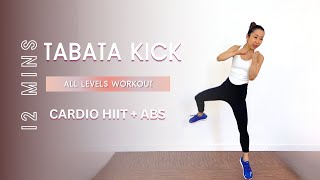 12 MIN Energizing Tabata Kick  Abs  At home Cardio HIIT [upl. by Eeralih35]