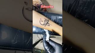 Lotus Moon tattoo TattooistBunnychawla [upl. by Ahsertal]