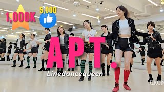 APT Line Dance l Improver l Linedancequeen l ROSÉ l Bruno Mars l apt linedance l 아파트라인댄스 [upl. by Farrington]