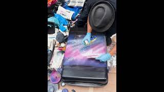 Street Artist Paints Brand New Suitcase for 15 Euros [upl. by Aes]