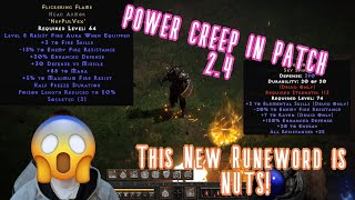 NEW RUNEWORD Flickering Flame  The Power Creep is Real in Patch 24  Diablo 2 Ressurected D2R [upl. by Ateerys]