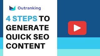 4 Steps to Generate Quick SEO Content [upl. by Wachter]